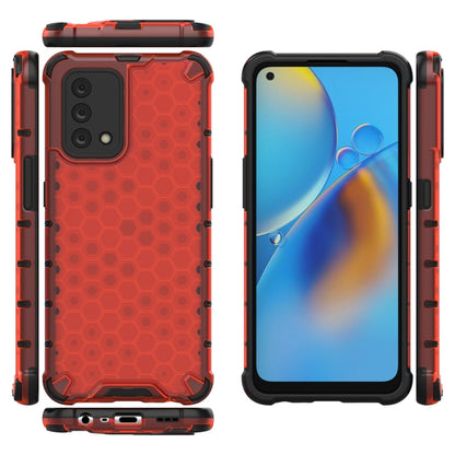 For OPPO A74 4G Shockproof Honeycomb PC + TPU Case(Red) by buy2fix