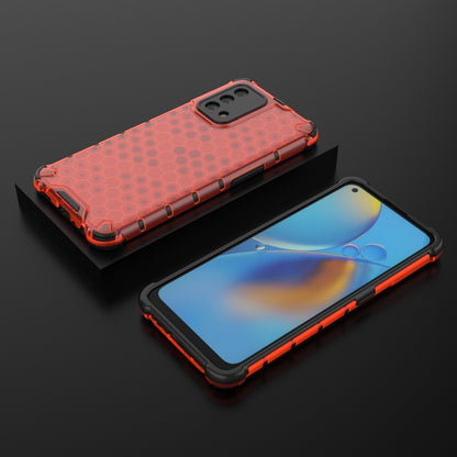 For OPPO A74 4G Shockproof Honeycomb PC + TPU Case(Red) by buy2fix