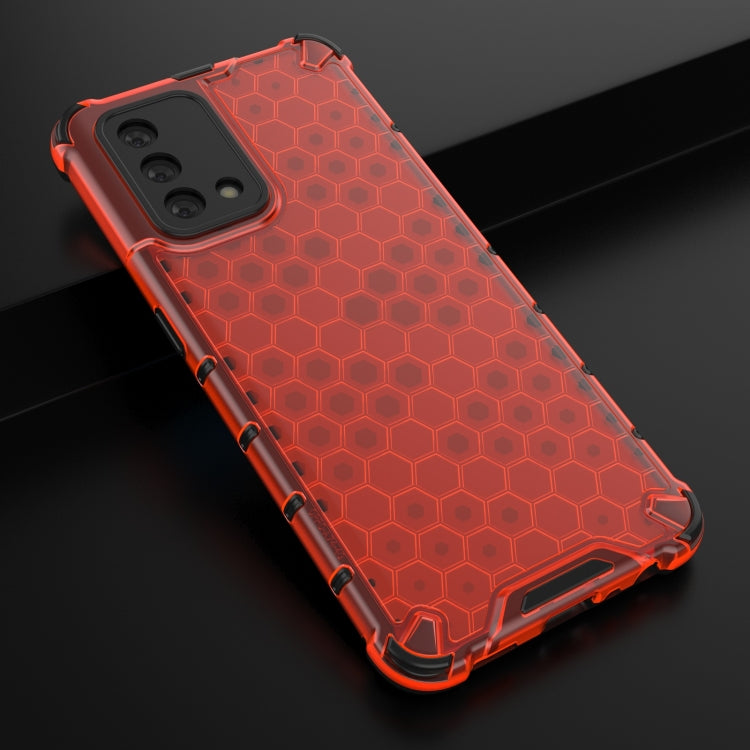 For OPPO A74 4G Shockproof Honeycomb PC + TPU Case(Red) by buy2fix