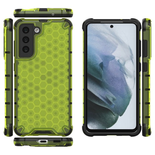 For Samsung Galaxy S21 FE Shockproof Honeycomb PC + TPU Case(Green) by buy2fix