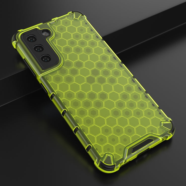 For Samsung Galaxy S21 FE Shockproof Honeycomb PC + TPU Case(Green) by buy2fix
