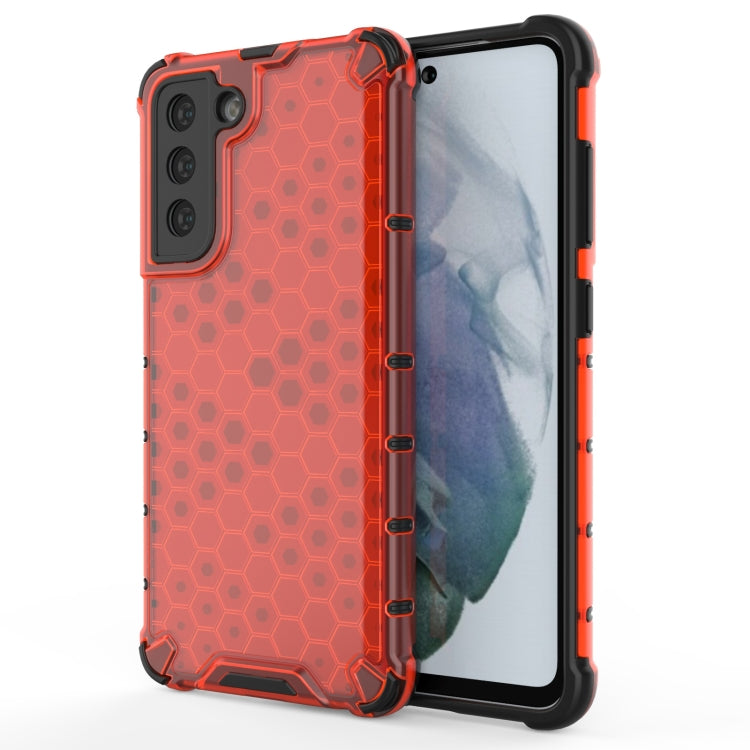 For Samsung Galaxy S21 FE Shockproof Honeycomb PC + TPU Case(Red) by buy2fix