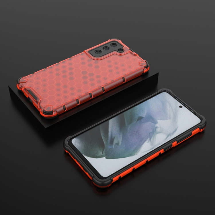 For Samsung Galaxy S21 FE Shockproof Honeycomb PC + TPU Case(Red) by buy2fix