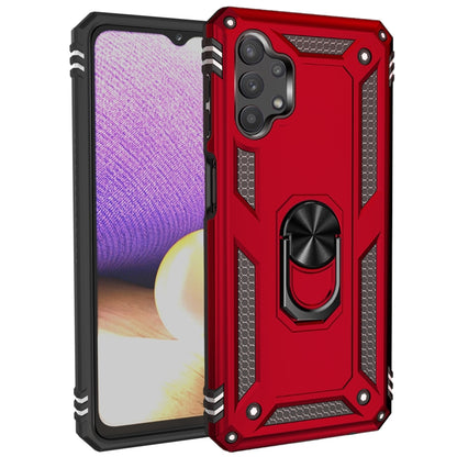 For Samsung Galaxy A32 5G Shockproof TPU + PC Protective Case with 360 Degree Rotating Holder(Red) by buy2fix