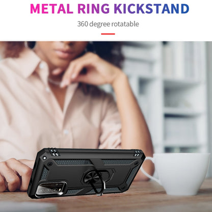 For Xiaomi Redmi Note 9 4G / 9T / 9 Power Shockproof TPU + PC Protective Case with 360 Degree Rotating Holder(Black) by buy2fix
