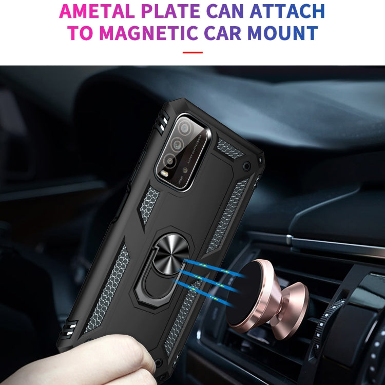 For Xiaomi Redmi Note 9 4G / 9T / 9 Power Shockproof TPU + PC Protective Case with 360 Degree Rotating Holder(Black) by buy2fix