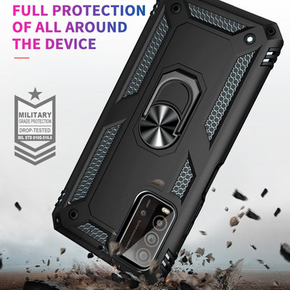 For Xiaomi Redmi Note 9 4G / 9T / 9 Power Shockproof TPU + PC Protective Case with 360 Degree Rotating Holder(Black) by buy2fix