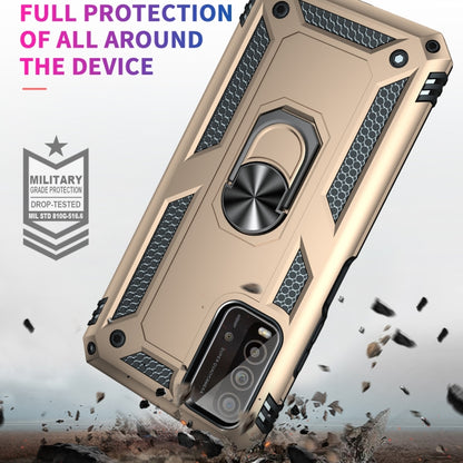 For Xiaomi Redmi Note 9 4G / 9T / 9 Power Shockproof TPU + PC Protective Case with 360 Degree Rotating Holder(Gold) - Xiaomi Cases by buy2fix | Online Shopping UK | buy2fix