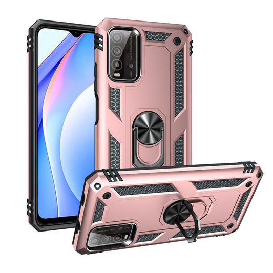 For Xiaomi Redmi Note 9 4G / 9T / 9 Power Shockproof TPU + PC Protective Case with 360 Degree Rotating Holder(Rose Gold) - Xiaomi Cases by buy2fix | Online Shopping UK | buy2fix