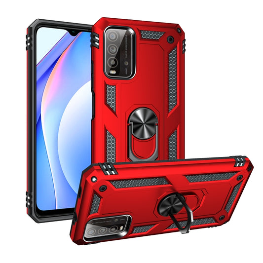 For Xiaomi Redmi Note 9 4G / 9T / 9 Power Shockproof TPU + PC Protective Case with 360 Degree Rotating Holder(Red) - Xiaomi Cases by buy2fix | Online Shopping UK | buy2fix