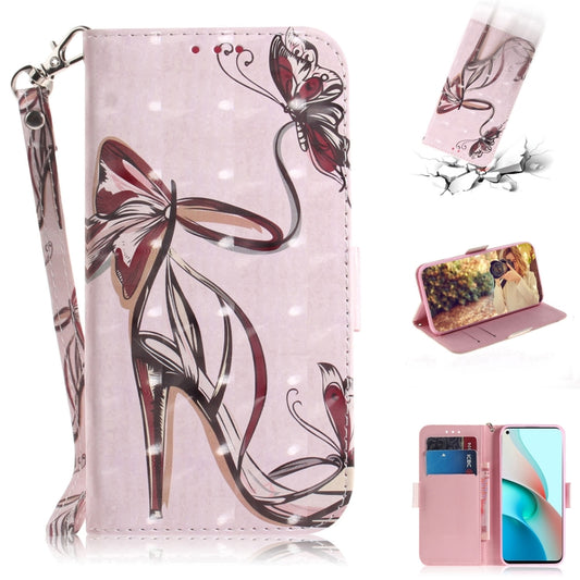 For Xiaomi Redmi Note 9T / 9 5G 3D Painted Pattern Magnetic Attraction Horizontal Flip Leather Case with Holder & Card Slot & Wallet & Lanyard(Butterfly High Heels) - Xiaomi Cases by buy2fix | Online Shopping UK | buy2fix