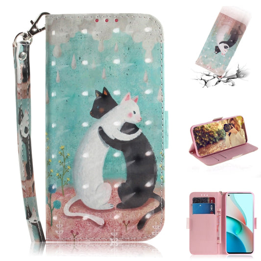 For Xiaomi Redmi Note 9T / 9 5G 3D Painted Pattern Magnetic Attraction Horizontal Flip Leather Case with Holder & Card Slot & Wallet & Lanyard(Black White Cat) - Xiaomi Cases by buy2fix | Online Shopping UK | buy2fix