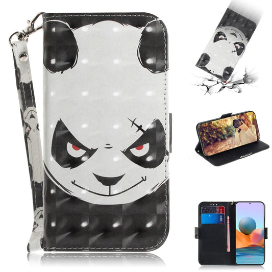 For Xiaomi Redmi Note 10 Pro 3D Painted Pattern Magnetic Attraction Horizontal Flip Leather Case with Holder & Card Slot & Wallet & Lanyard(Angry Bear) - Xiaomi Cases by buy2fix | Online Shopping UK | buy2fix