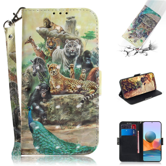 For Xiaomi Redmi Note 10 Pro 3D Painted Pattern Magnetic Attraction Horizontal Flip Leather Case with Holder & Card Slot & Wallet & Lanyard(Zoo) - Xiaomi Cases by buy2fix | Online Shopping UK | buy2fix