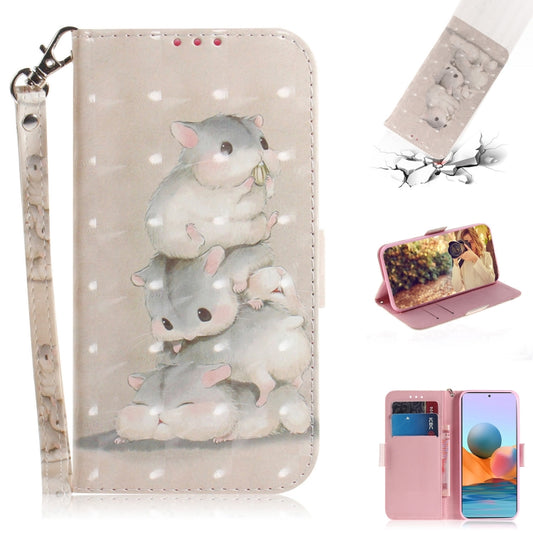 For Xiaomi Redmi Note 10 Pro 3D Painted Pattern Magnetic Attraction Horizontal Flip Leather Case with Holder & Card Slot & Wallet & Lanyard(Squirrels) - Xiaomi Cases by buy2fix | Online Shopping UK | buy2fix
