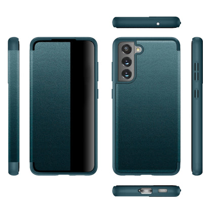 For Samsung Galaxy S21 FE Shockproof Horizontal Flip Plain Leather Phone Case(Orange) by buy2fix