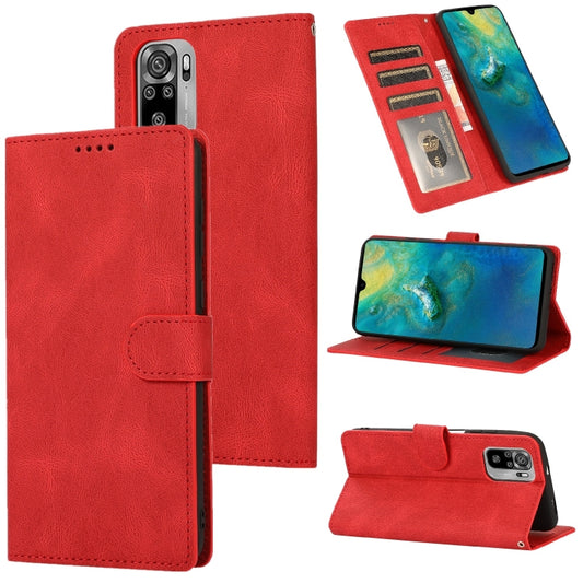 For Xiaomi Redmi Note 10 Fantasy Classic Skin-feel Calfskin Texture Magnetic Buckle Horizontal Flip PU Leather Case with Holder & Card Slot & Wallet(Red) - Xiaomi Cases by buy2fix | Online Shopping UK | buy2fix