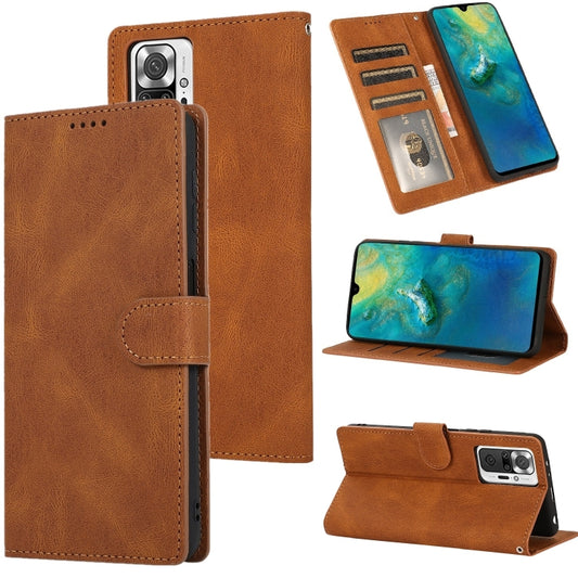 For Xiaomi Redmi Note 10 Pro Fantasy Classic Skin-feel Calfskin Texture Magnetic Buckle Horizontal Flip PU Leather Case with Holder & Card Slot & Wallet(Brown) - Xiaomi Cases by buy2fix | Online Shopping UK | buy2fix
