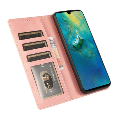 For Samsung Galaxy A02 (EU Version) Fantasy Classic Skin-feel Calfskin Texture Magnetic Buckle Horizontal Flip PU Leather Case with Holder & Card Slot & Wallet(Rose Gold) by buy2fix