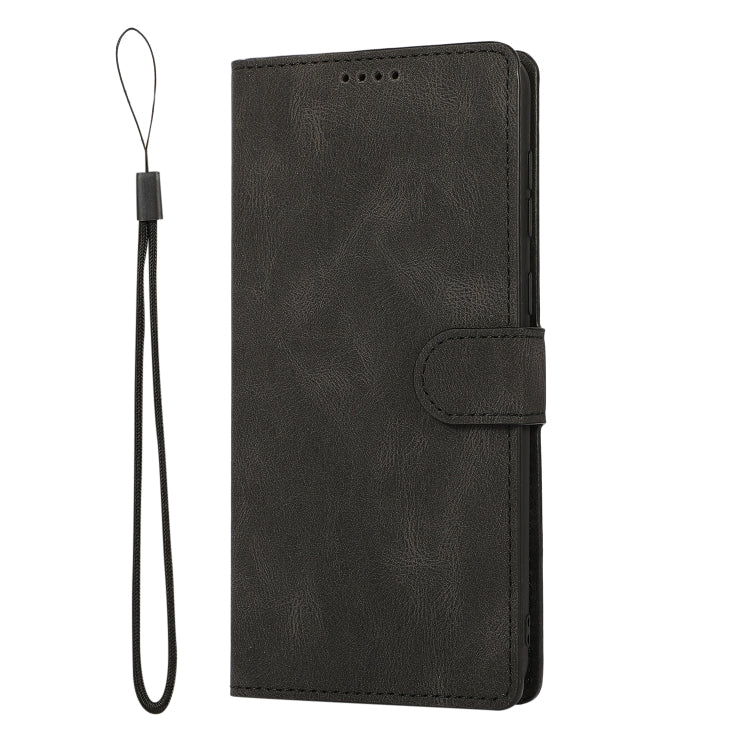 For Samsung Galaxy A02 (EU Version) Fantasy Classic Skin-feel Calfskin Texture Magnetic Buckle Horizontal Flip PU Leather Case with Holder & Card Slot & Wallet(Black) by buy2fix