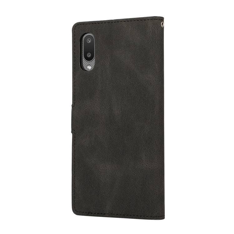 For Samsung Galaxy A02 (EU Version) Fantasy Classic Skin-feel Calfskin Texture Magnetic Buckle Horizontal Flip PU Leather Case with Holder & Card Slot & Wallet(Black) by buy2fix