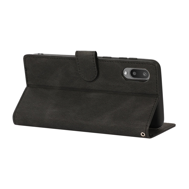 For Samsung Galaxy A02 (EU Version) Fantasy Classic Skin-feel Calfskin Texture Magnetic Buckle Horizontal Flip PU Leather Case with Holder & Card Slot & Wallet(Black) by buy2fix