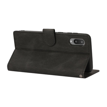 For Samsung Galaxy A02 (EU Version) Fantasy Classic Skin-feel Calfskin Texture Magnetic Buckle Horizontal Flip PU Leather Case with Holder & Card Slot & Wallet(Black) by buy2fix