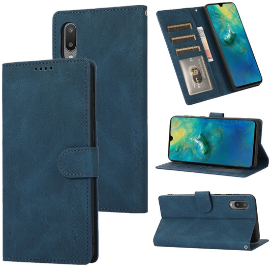 For Samsung Galaxy A02 (EU Version) Fantasy Classic Skin-feel Calfskin Texture Magnetic Buckle Horizontal Flip PU Leather Case with Holder & Card Slot & Wallet(Blue) by buy2fix