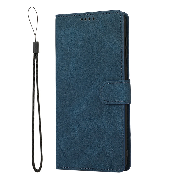 For Samsung Galaxy A02 (EU Version) Fantasy Classic Skin-feel Calfskin Texture Magnetic Buckle Horizontal Flip PU Leather Case with Holder & Card Slot & Wallet(Blue) by buy2fix