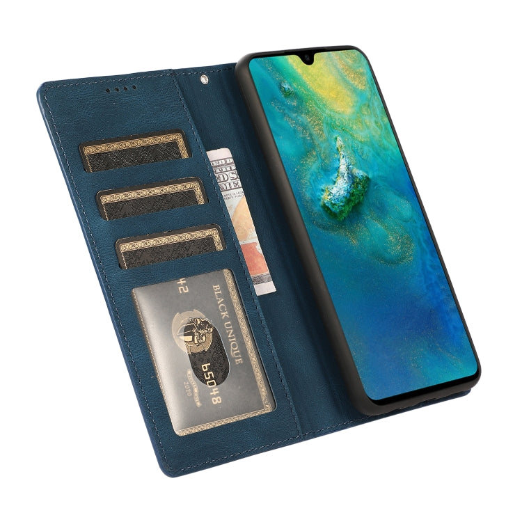 For Samsung Galaxy A02 (EU Version) Fantasy Classic Skin-feel Calfskin Texture Magnetic Buckle Horizontal Flip PU Leather Case with Holder & Card Slot & Wallet(Blue) by buy2fix