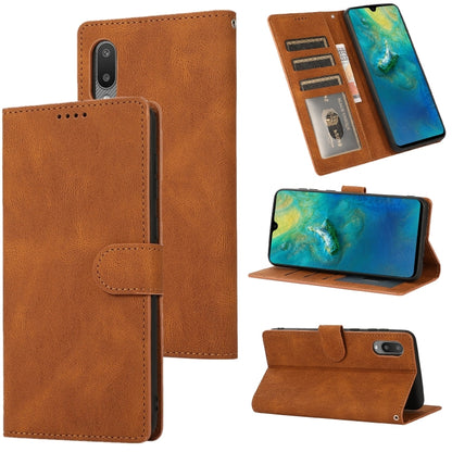 For Samsung Galaxy A02 (EU Version) Fantasy Classic Skin-feel Calfskin Texture Magnetic Buckle Horizontal Flip PU Leather Case with Holder & Card Slot & Wallet(Brown) by buy2fix