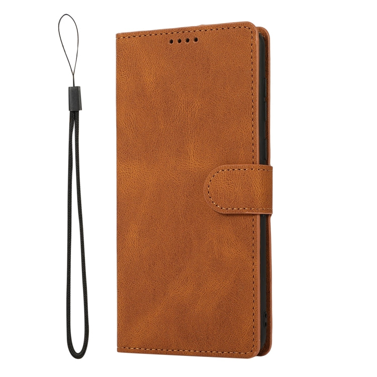 For Samsung Galaxy A02 (EU Version) Fantasy Classic Skin-feel Calfskin Texture Magnetic Buckle Horizontal Flip PU Leather Case with Holder & Card Slot & Wallet(Brown) by buy2fix