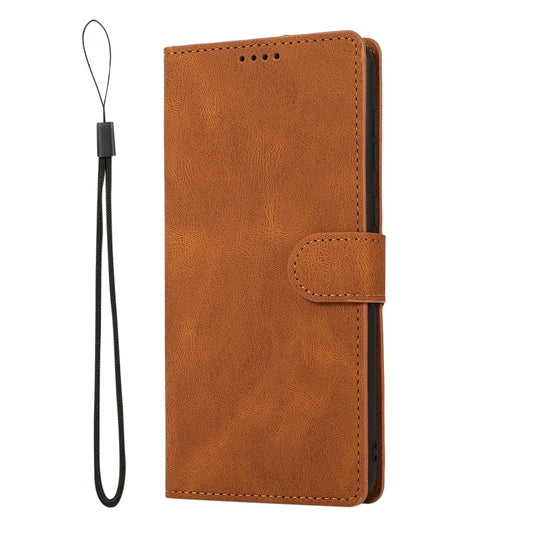 For Samsung Galaxy A02 (EU Version) Fantasy Classic Skin-feel Calfskin Texture Magnetic Buckle Horizontal Flip PU Leather Case with Holder & Card Slot & Wallet(Brown) by buy2fix