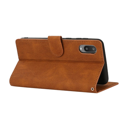 For Samsung Galaxy A02 (EU Version) Fantasy Classic Skin-feel Calfskin Texture Magnetic Buckle Horizontal Flip PU Leather Case with Holder & Card Slot & Wallet(Brown) by buy2fix