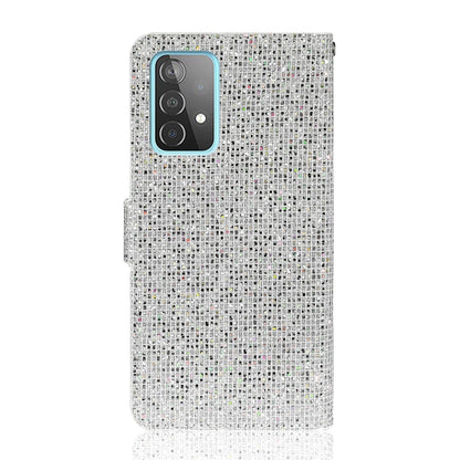 For Samsung Galaxy A52 5G / 4G Glitter Powder Horizontal Flip Leather Case with Card Slots & Holder & Lanyard(Silver) by buy2fix