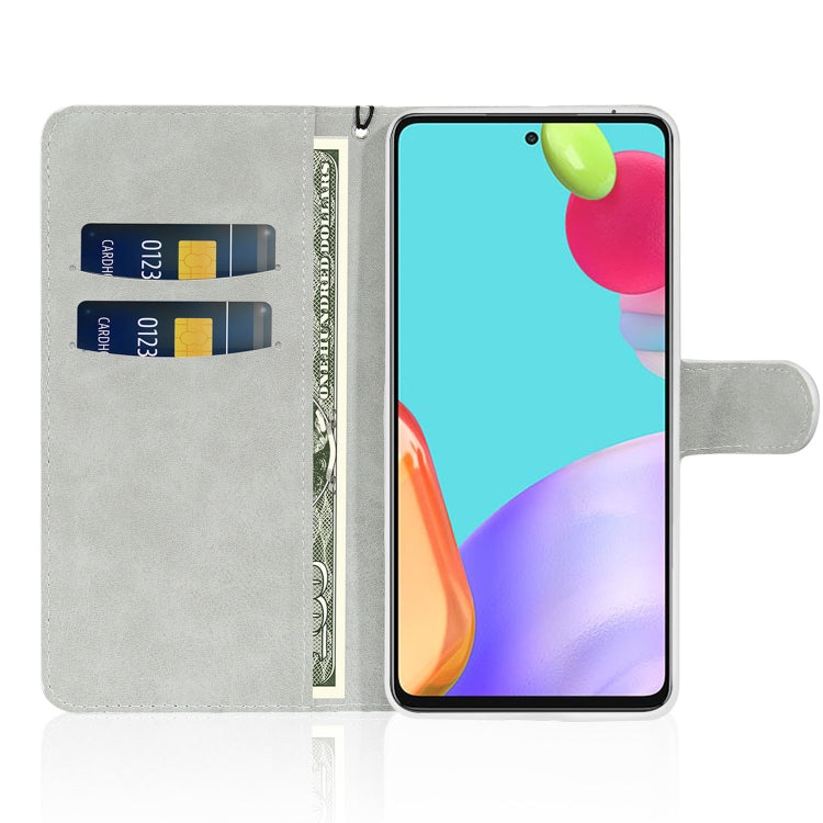 For Samsung Galaxy A52 5G / 4G Glitter Powder Horizontal Flip Leather Case with Card Slots & Holder & Lanyard(Silver) by buy2fix