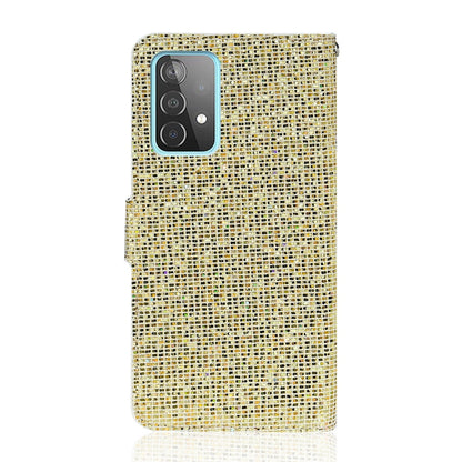 For Samsung Galaxy A52 5G / 4G Glitter Powder Horizontal Flip Leather Case with Card Slots & Holder & Lanyard(Gold) by buy2fix