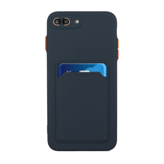 Card Slot Design Shockproof TPU Protective Case For iPhone 8 & 7(Dark Blue) - More iPhone Cases by buy2fix | Online Shopping UK | buy2fix