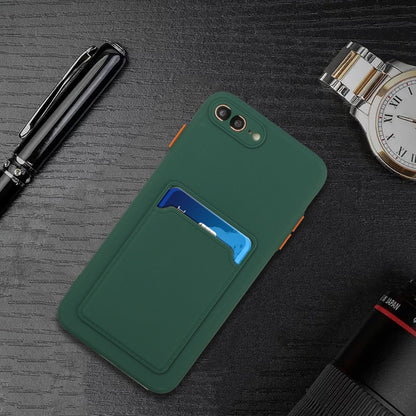 Card Slot Design Shockproof TPU Protective Case For iPhone 8 & 7(Dark Green) - More iPhone Cases by buy2fix | Online Shopping UK | buy2fix