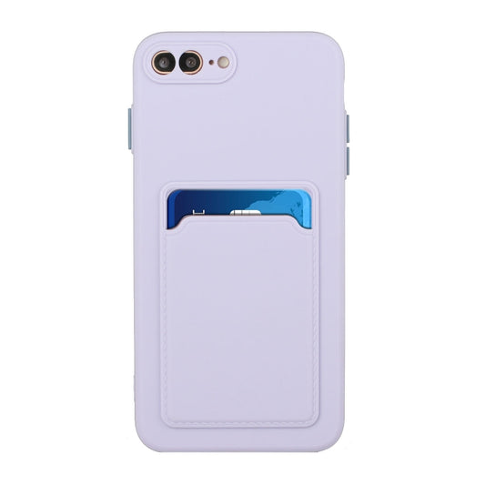 Card Slot Design Shockproof TPU Protective Case For iPhone 8 & 7(Purple) - More iPhone Cases by buy2fix | Online Shopping UK | buy2fix
