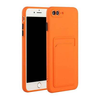 Card Slot Design Shockproof TPU Protective Case For iPhone 8 & 7(Orange) - More iPhone Cases by buy2fix | Online Shopping UK | buy2fix