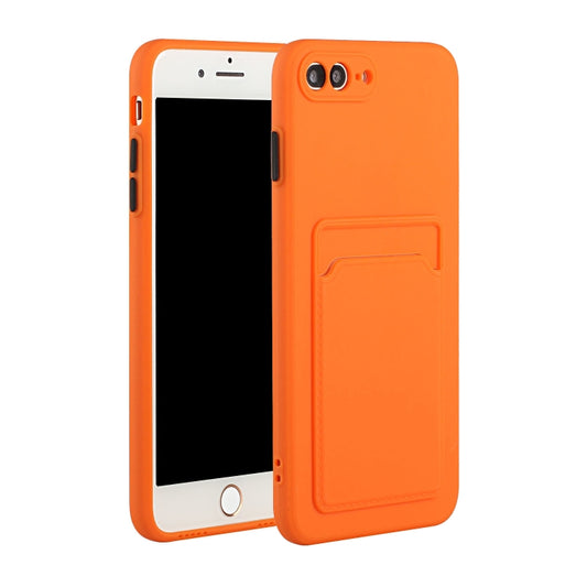 Card Slot Design Shockproof TPU Protective Case For iPhone 8 & 7(Orange) - More iPhone Cases by buy2fix | Online Shopping UK | buy2fix