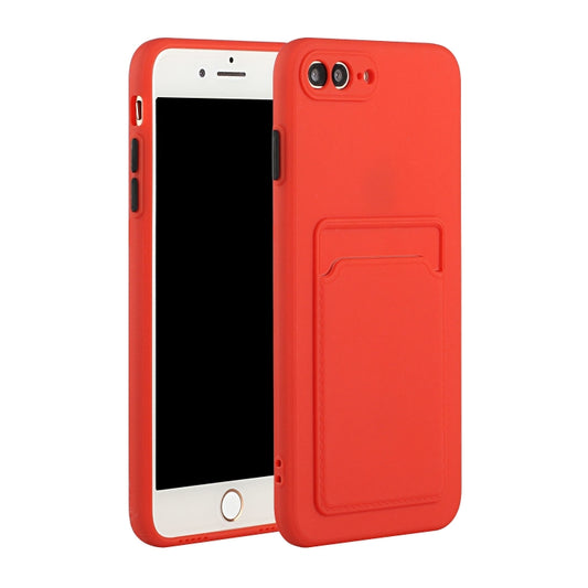 Card Slot Design Shockproof TPU Protective Case For iPhone 8 & 7(Red) - More iPhone Cases by buy2fix | Online Shopping UK | buy2fix