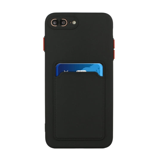 Card Slot Design Shockproof TPU Protective Case For iPhone 8 Plus & 7 Plus(Black) - More iPhone Cases by buy2fix | Online Shopping UK | buy2fix
