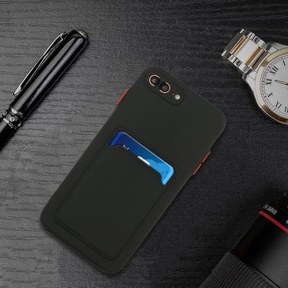 Card Slot Design Shockproof TPU Protective Case For iPhone 8 Plus & 7 Plus(Black) - More iPhone Cases by buy2fix | Online Shopping UK | buy2fix