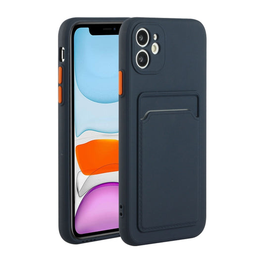 Card Slot Design Shockproof TPU Protective Case For iPhone 11(Dark Blue) - iPhone 11 Cases by buy2fix | Online Shopping UK | buy2fix