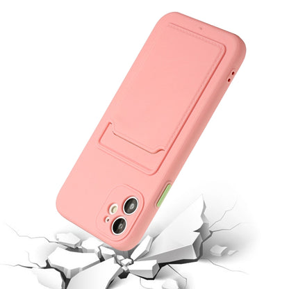 Card Slot Design Shockproof TPU Protective Case For iPhone 11(Pink) - iPhone 11 Cases by buy2fix | Online Shopping UK | buy2fix