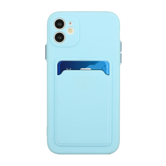 For iPhone 12 mini Card Slot Design Shockproof TPU Protective Case (Sky Blue) - iPhone 12 mini Cases by buy2fix | Online Shopping UK | buy2fix