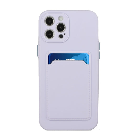 For iPhone 12 Pro Max Card Slot Design Shockproof TPU Protective Case(Purple) - iPhone 12 Pro Max Cases by buy2fix | Online Shopping UK | buy2fix