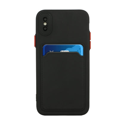 For iPhone X / XS Card Slot Design Shockproof TPU Protective Case(Black) - More iPhone Cases by buy2fix | Online Shopping UK | buy2fix